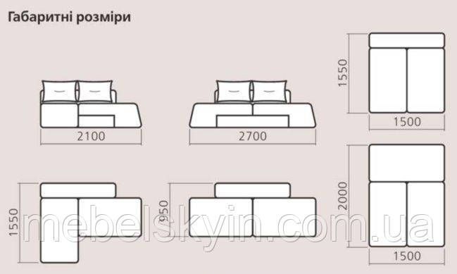 Ортопедический диван трансформер Степ для ежедневного сна 1745181461 фото