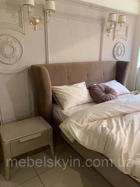 Дерев'яне ліжко Порадо з м'яким узголів'ям 1270962406 фото