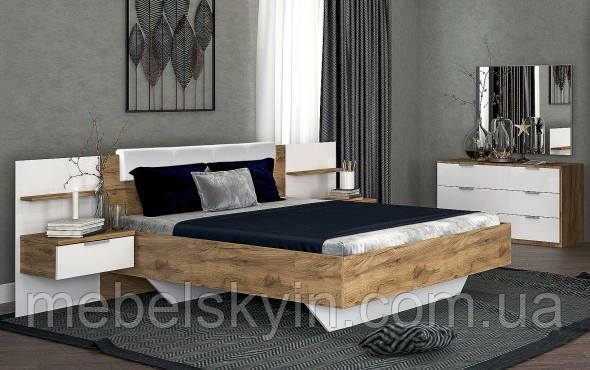 Двоспальне ліжко Асті з м'яким узголів'ям та висувними шухлядами 1597715014 фото