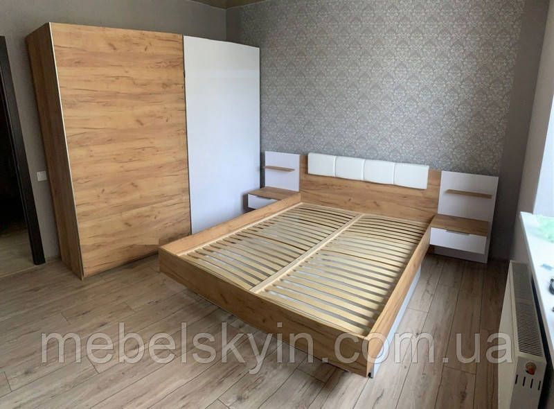Двоспальне ліжко Асті з м'яким узголів'ям та висувними шухлядами 1597715014 фото