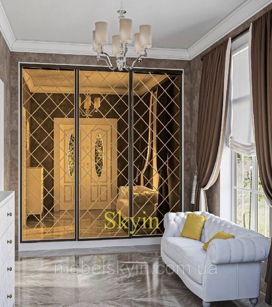 Эксклюзивные шкафы купе, зеркала с алмазной гравировкой Ромб 1726860251 фото