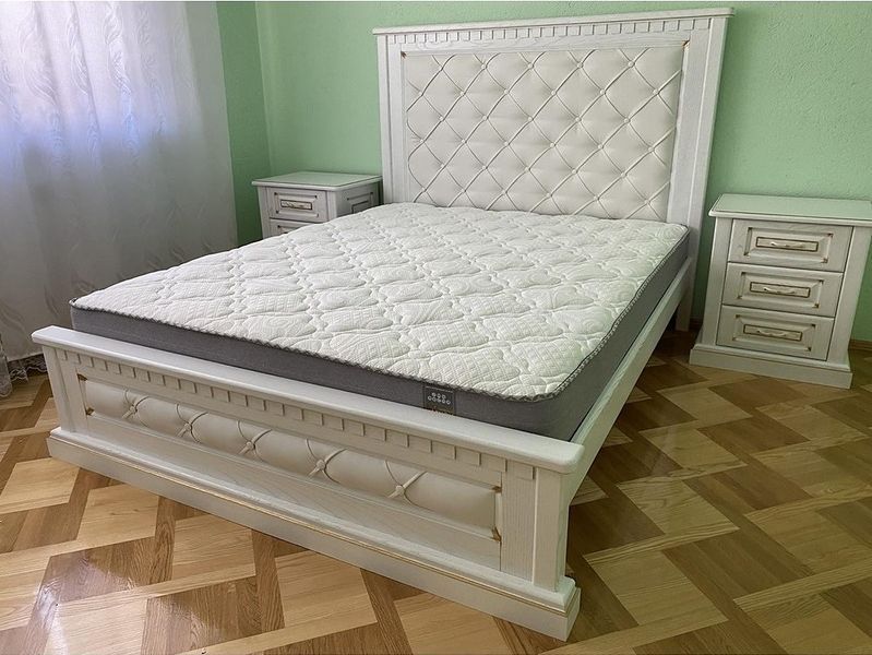 Кровать Монреаль из массива дуба 180x200 см с каретной стяжкой 10420 фото
