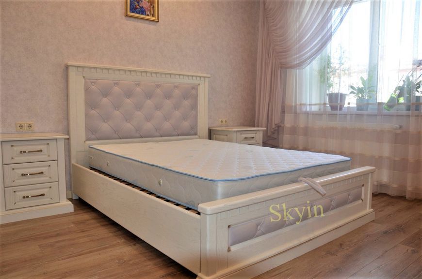 Кровать Монреаль из массива дуба 180x200 см с каретной стяжкой 10420 фото