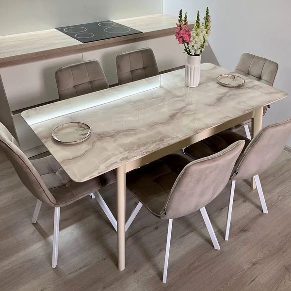 Розкладний кухонний стіл Честер 120см зі стільцями Джем 4шт 10429 фото