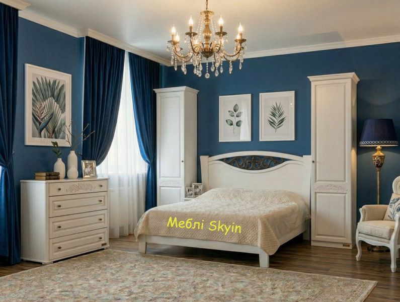 Спальный гарнитур Беатрис &mdash; кровать 160x200 с мягким изголовьем, тумбы и комод. 10532 фото