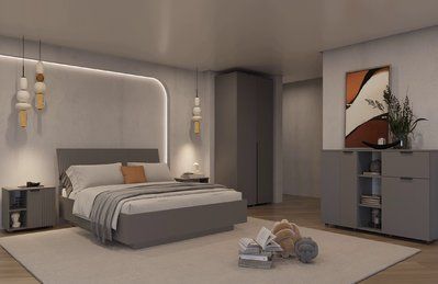 Спальный гарнитур Рейн &ndash; кровать 160x200, шкаф, комод и тумбы 10533 фото