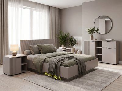Современный комплект мебели для спальни Рейн с кроватью 160x200, комодом и тумбами. 10534 фото