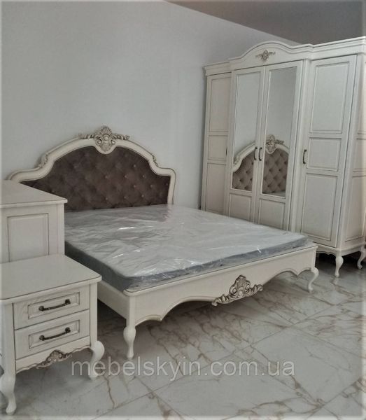Дубовая двуспальная кровать Венециано с каретной стяжкой 1621495534 фото