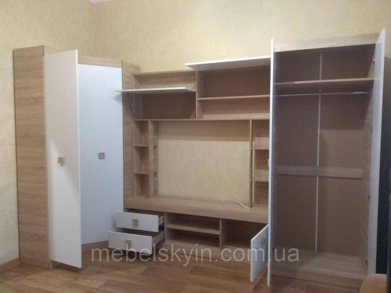 Модульная стенка Сонет с угловым гардеробным шкафом 1722343891 фото