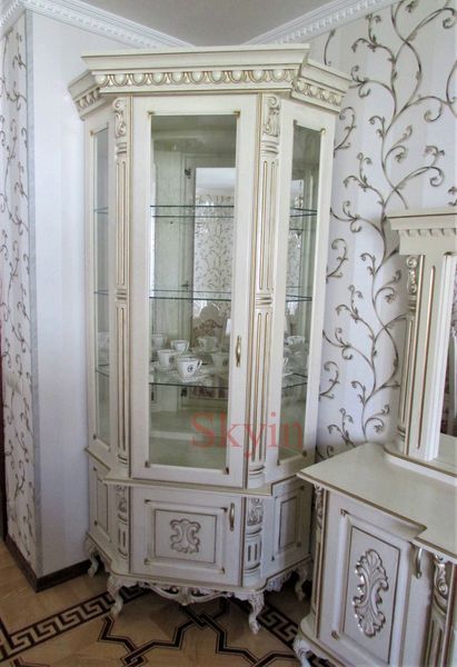 Стінка у вітальню Крістал з кутовими вітринами 10135 фото
