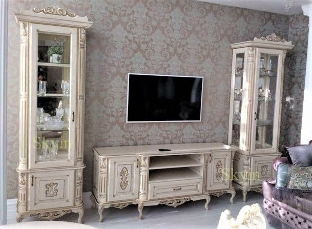 Стінка у вітальню Крістал з кутовими вітринами 10135 фото