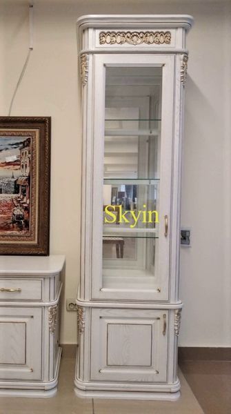 Біла дубова стінка Віконт в класичному стилі 10137 фото