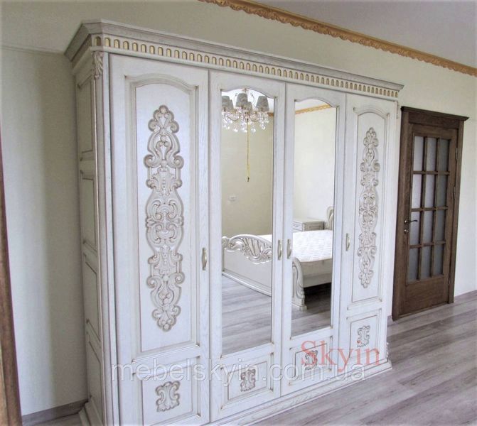 Дубова гардеробна шафа для одягу Віка без різьблення 1741862354 фото
