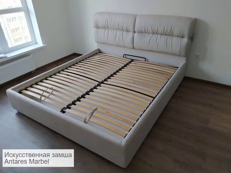 Сучасне м'яке ліжко Манчестер з підйомним механізмом 10337 фото