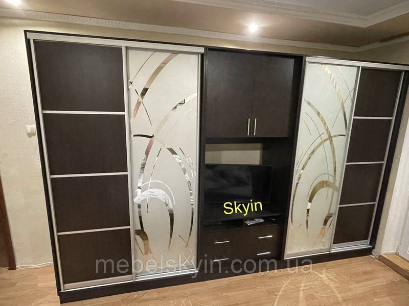 Шафа купе з фасадами комбін.7/1 та 7/9 колір Антрацит 2211834495 фото