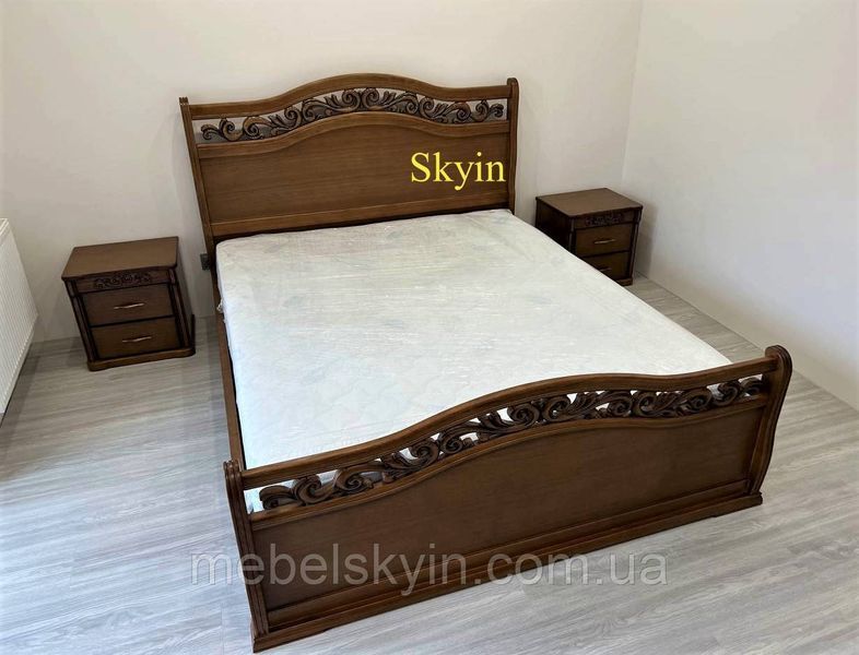Белая с золотом двуспальная кровать Эмма из ясеня 1759423657 фото
