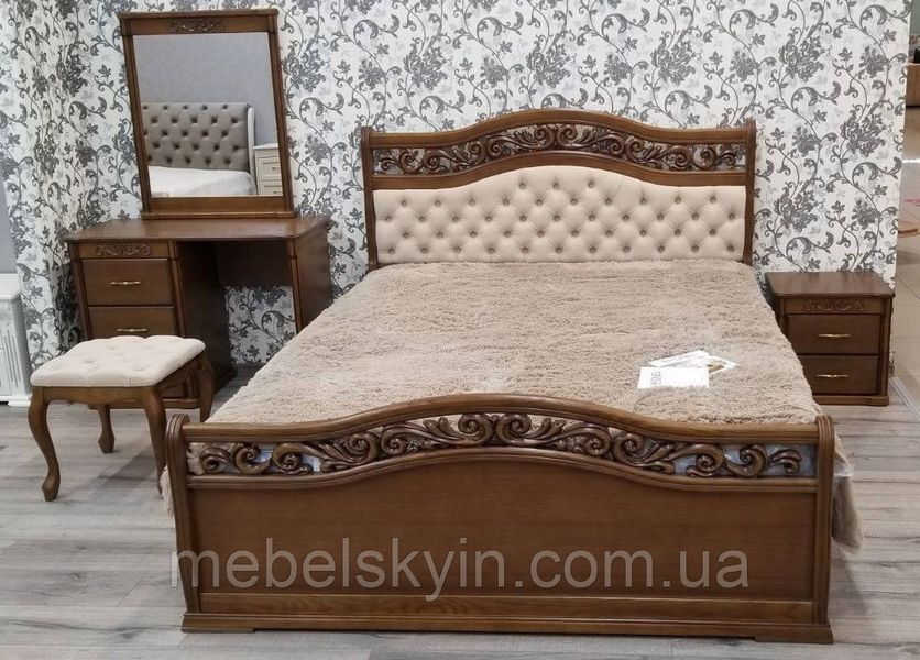 Белая с золотом двуспальная кровать Эмма из ясеня 1759423657 фото