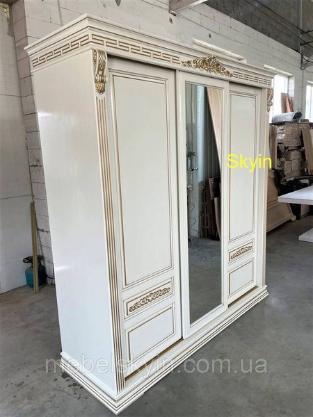 Классический шкаф купе Версаче с резьбой из массива дуба 1906713381 фото